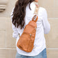 Evie Luxe Vegan Leather Guitar Strap Crossbody Sling Bag