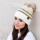 C.C® Rayon Nylon Nordic Fair Isle Faux Fur Pom Beanie Hat | One Size
