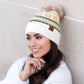 C.C® Rayon Nylon Nordic Fair Isle Faux Fur Pom Beanie Hat | One Size
