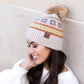 C.C® Rayon Nylon Nordic Fair Isle Faux Fur Pom Beanie Hat | One Size
