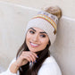 C.C® Rayon Nylon Nordic Fair Isle Faux Fur Pom Beanie Hat | One Size