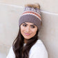 C.C® Rayon Nylon Nordic Fair Isle Faux Fur Pom Beanie Hat | One Size