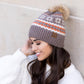 C.C® Rayon Nylon Nordic Fair Isle Faux Fur Pom Beanie Hat | One Size