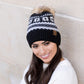 C.C® Rayon Nylon Nordic Fair Isle Faux Fur Pom Beanie Hat | One Size
