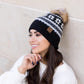 C.C® Rayon Nylon Nordic Fair Isle Faux Fur Pom Beanie Hat | One Size