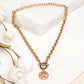100% Stainless Steel Tarnish Free Coin Accent Chain Link Toggle Closure Necklace | 17.75"
