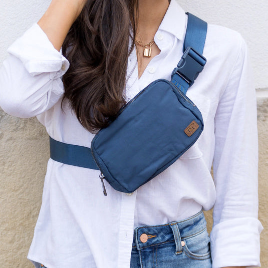 C.C® Waterproof Nylon Adjustable Sling Belt Bag