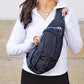 100% Polyester Nylon Packable Padded Strap Sling Bag with Storage Pouch | 8.5" x 3" x 17"