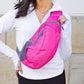 100% Polyester Nylon Packable Padded Strap Sling Bag with Storage Pouch | 8.5" x 3" x 17"