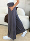 Double Take Women’s Full Size Smocked Wide Waistband Wide Leg Pants Rayon Spandex Size S-3XL