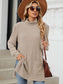 Blueberi B Women’s Slit Mock Neck Long Sleeve T-Shirt Rayon Polyester Spandex Size S-2XL