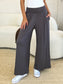 Double Take Women’s Full Size Smocked Wide Waistband Wide Leg Pants Rayon Spandex Size S-3XL