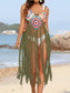 Blueberi B Women’s Fringe Spaghetti Strap Cover-Up Acrylic One Size
