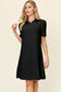 Double Take Women’s Full Size Texture Collared Neck Short Sleeve Dress Polyester Spandex Size S-3XL