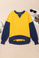 Blueberi B Women's Contrast Round Neck Long Sleeve Sweatshirt Polyester Cotton Size S-2XL
