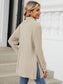 Blueberi B Women’s Slit Mock Neck Long Sleeve T-Shirt Rayon Polyester Spandex Size S-2XL