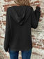 Blueberi B Women’s Waffle Knit Long Sleeve Drawstring Hooded Top Polyester Elastane S-2XL