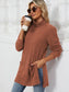 Blueberi B Women’s Slit Mock Neck Long Sleeve T-Shirt Rayon Polyester Spandex Size S-2XL