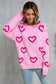 Blueberi B Women’s Angel Wings Heart Round Neck Dropped Shoulder Long Sleeve Sweater Acrylic Polyester Size S-XL