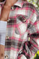 Blueberi B Women’s Plaid Button Up Long Sleeve Shacket Cotton Polyester Size S-2XL