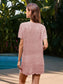 Blueberi B Women’s Openwork Round Neck Short Sleeve Cover-UP Viscose Size S-XL