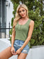 Scoop Neck Wide Strap Tank Top - Women's Ribbed Fitted S-2XL