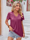 Double Take Women’s Ruched V-Neck Short Sleeve T-Shirt Polyester Rayon Spandex Size S-2XL
