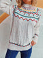 Blueberi B Women’s Cable-Knit Mock Neck Long Sleeve Sweater Polyester Acrylic One Size