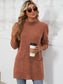 Blueberi B Women’s Slit Mock Neck Long Sleeve T-Shirt Rayon Polyester Spandex Size S-2XL
