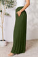 Double Take Women’s Full Size Smocked Wide Waistband Wide Leg Pants Rayon Spandex Size S-3XL