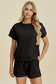 Double Take Women’s Full Size Texture Short Sleeve Top and Shorts Set Polyester Elastane Size S-3XL