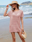 Blueberi B Women’s Openwork Round Neck Short Sleeve Cover-UP Viscose Size S-XL