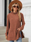Blueberi B Women’s Slit Mock Neck Long Sleeve T-Shirt Rayon Polyester Spandex Size S-2XL