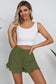 Blueberi B Women's Full Size Drawstring Ruffle Hem Shorts Cotton Size S-3XL