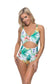 Women's Pineapple cutout one piece swimsuit Nylon Spandex Size S-L