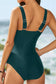 Blueberi B Women's V-Neck Sleeveless Printed One-piece Swimwear Polyester Spandex Size S-XL