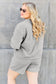 Double Take Women’s Full Size Texture Long Sleeve Top and Drawstring Shorts Set Polyester Spandex Size S-3X