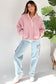 Blueberi B Women’s Half Snap Long Sleeve Sweatshirt with Side Slit Pockets Polyester Size S-XL