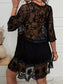 Blueberi B Women's Lace Detail Plunge Cover-Up Dress Rayon Polyester One Size