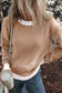 Blueberi B Women’s Striped Round Neck Long Sleeve Sweater Viscose Polyester Polymide Size S-2XL