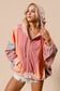 Double Take Women’s Full Size Color Block Long Sleeve Zip Up Hoodie Cotton Polyester Size S-3XL