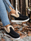 Blueberi B Furry Suede Round Toe Flat Sneakers Faux Fur Suede Rubber Size 5-11