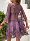 Blueberi B Women's Lace Detail Plunge Cover-Up Dress Rayon Polyester One Size