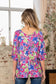 Sew In Love Women’s Full Size V-Neck Floral Half Sleeve Top Polyester Spandex Size S-3XL
