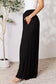 Double Take Women’s Full Size Smocked Wide Waistband Wide Leg Pants Rayon Spandex Size S-3XL