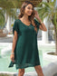 Blueberi B Women's Slit Openwork V-Neck Cover-Up Polyester One Size