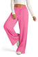 Blueberi B Women’s Drawstring Elastic Waist Wide Leg Pants Polyester Size S-2XL
