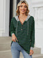 Blueberi B Women’s Drawstring Striped Long Sleeve Hoodie Rayon polyester Spandex Sizes S-2XL