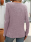 Blueberi B Women's Ribbed V-Neck Long Sleeve T-Shirt Rayon Polyester Size S-2XL