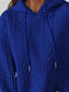 Blueberi B Women’s Drawstring Drop Shoulder Long Sleeve Hoodie Polyester Spandex Size S-2XL